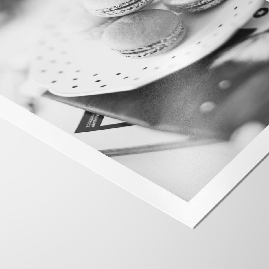 Plakat bez ramy 21x30 - Makaroniki w Szarości - czarno biała fotografia, plakat