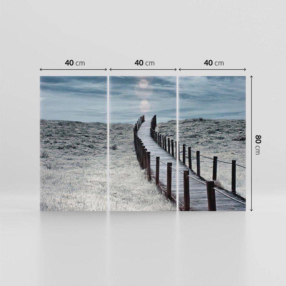 Obraz na płótnie 120x80 - Burzowy pomost na plaży - plaża, pomost