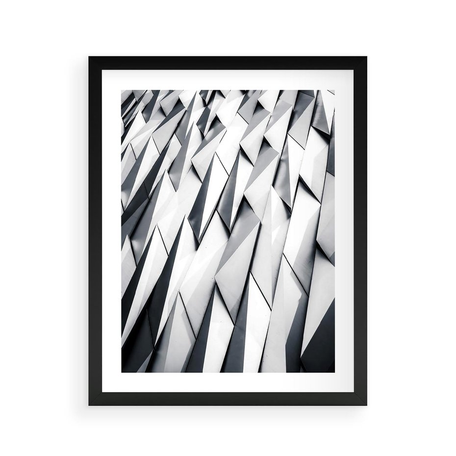 Plakat w ramie 40x50 - Geometryczna Nowoczesność - nowoczesna architektura, gemetryszne formy - rama czarna