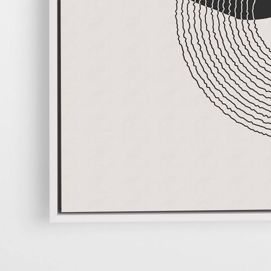 Obraz w ramie 70x100 - Migotliwa Opowieść - abstrakcyjna kompozycja, okręgi - rama biała