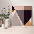 Obraz w ramie 80x80 - Trójkąty Wnętrz - abstrakcja, geometryczne kształty - rama drewno