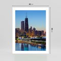 Plakat bez ramy 40x50 - Miasto nad Rzeką - miasto, rzeka