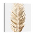 Obraz na płótnie 40x40 - Złoty blask palmowego liścia - złota, palma