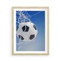 Plakat w ramie 50x70 - Pasja na Plaży - piłka, siatka - rama drewno