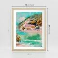 Plakat w ramie 40x50 - Na Zboczu - akwarela, nadmorski pejzaż - rama drewno