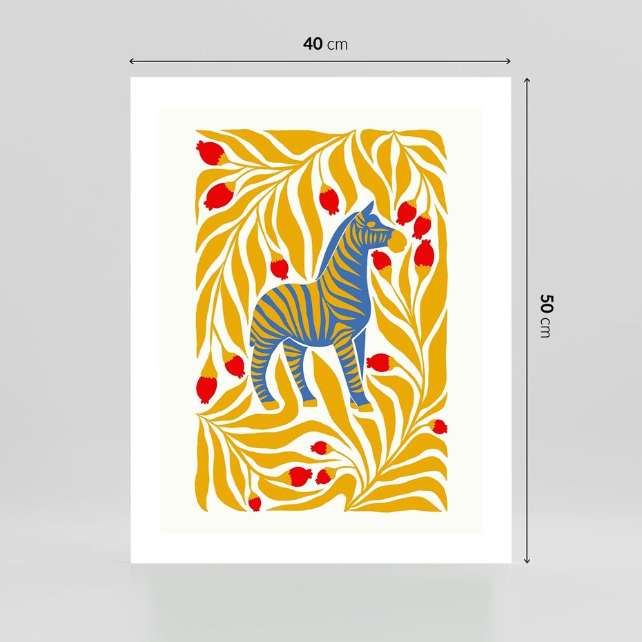 Plakat bez ramy 40x50 - Zebra w Nowoczesności - abstrakcyjna nowoczesna grafika, pośrodku zebra