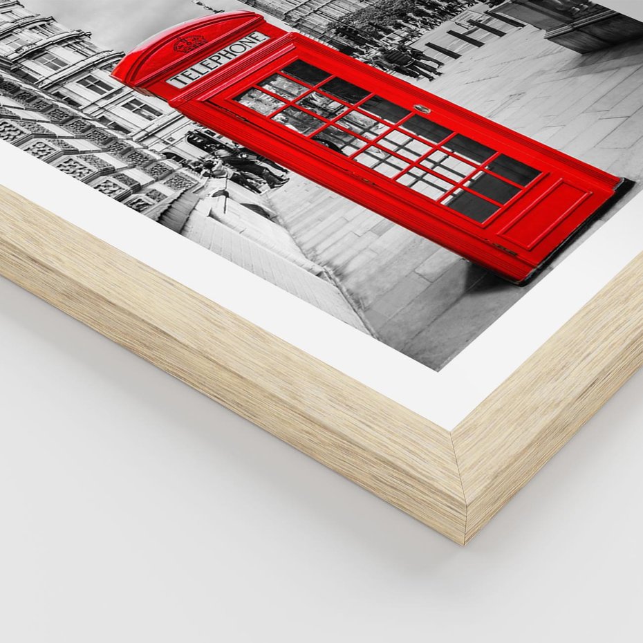 Plakat w ramie 30x40 - Ikoniczna budka w Londynie - Londyn, budka - rama drewno