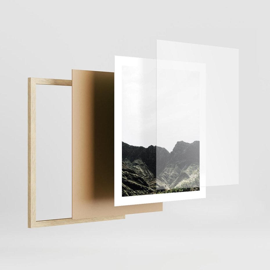 Plakat w ramie 40x50 - Górska Potęga - górski krajobraz, góry - rama drewno