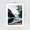 Plakat bez ramy 30x40 - Zamarznięta Rzeka - zima w górach, zamarznięta rzeka