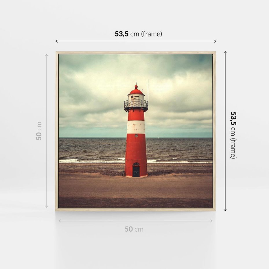 Obraz w ramie 50x50 - Retro Urok Morza - fotografia w stylu retro, vintage - rama drewno