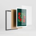 Plakat w ramie 50x70 - Księga Odbić - abstrakcyjna kwiatowa kompozycja, zielone mocne tło - rama czarna