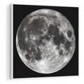 Obraz w ramie 50x50 - Księżycowa Aura - zdjęcie, ogromny księżyc na czarnym tle - rama biała