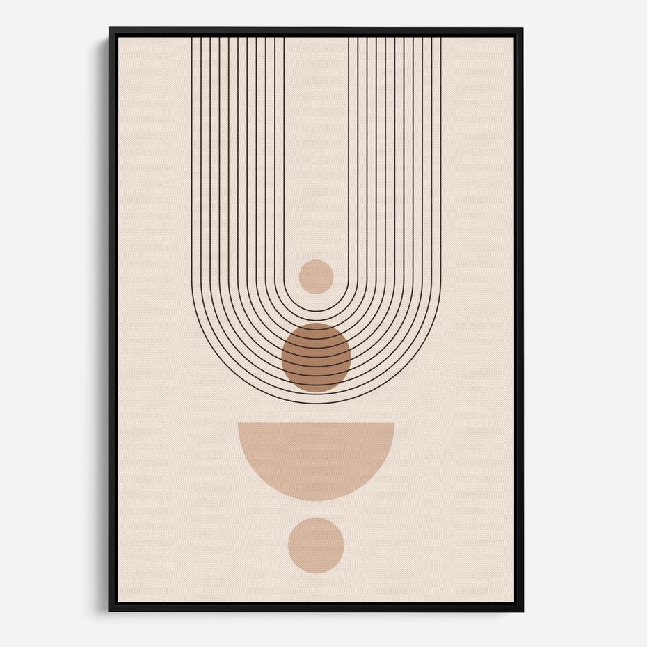 Obraz w ramie 70x100 - Strukturalne Kształty Postępu - boho plakat, minimalizm - rama czarna