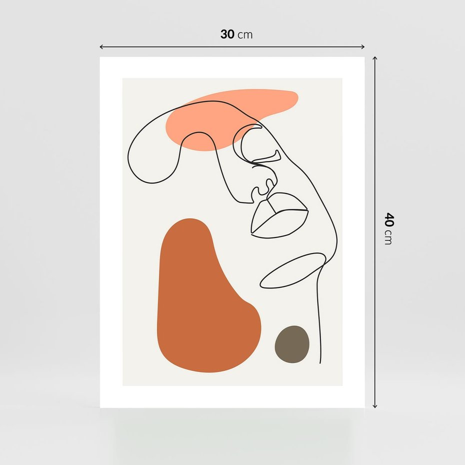 Plakat bez ramy 30x40 - Twarz w Geometrycznym Stylu - nowoczesny obraz, grafika