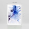Plakat w ramie 50x70 - Graficzna magia kobiecej twarzy - grafika, kobieta - rama biała