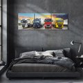 Obraz na płótnie 150x50 - Tiry i samochody w ruchu - ciężarówki, tiry