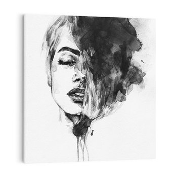 Obraz na płótnie 50x50 - Kobieta w akwareli - kobieta, akwarela