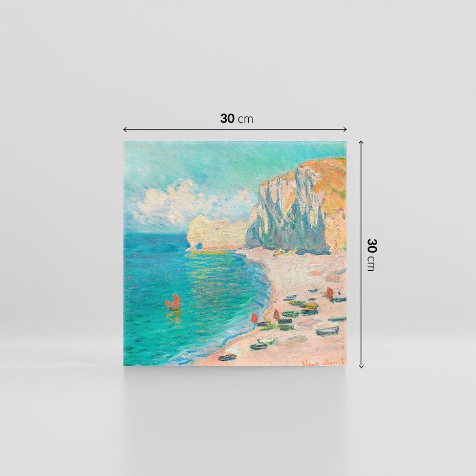 Obraz na płótnie 30x30 - "The Beach and the Falaise d'Amont" (1885) Claude Monet - Reprodukcja - reprodukcja, obraz na płótnie