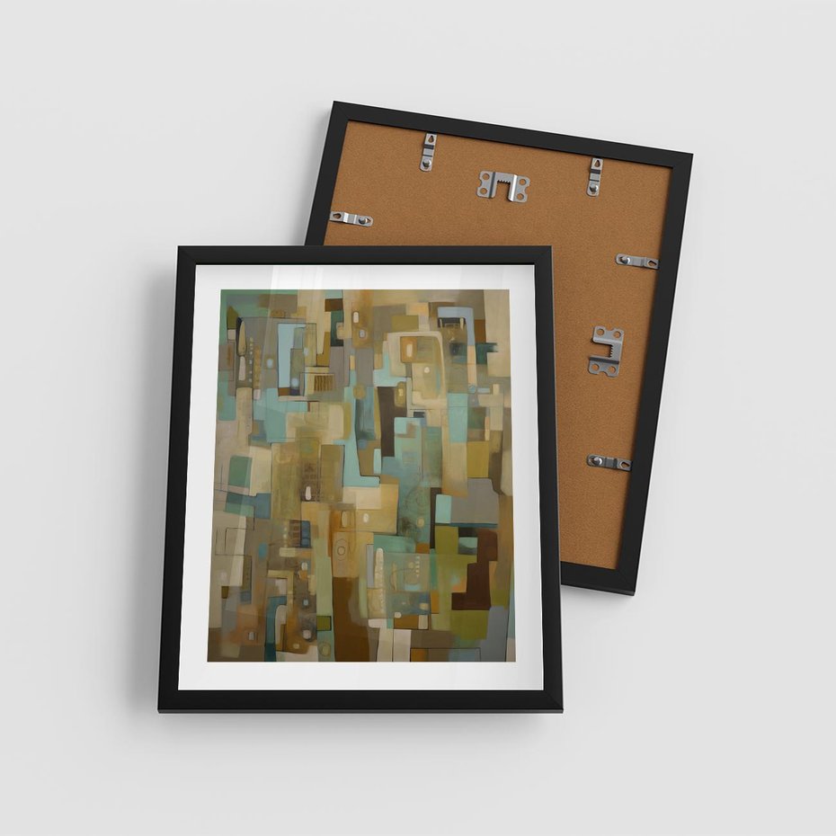 Plakat w ramie 40x50 - Kolorowe Wyobrażenia - abstrakcyjny obraz, mnogość kolorów - rama czarna