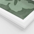 Plakat w ramie 40x50 - Kształty Zieleni - abstrakcyjny kształt, zielony plakat - rama biała