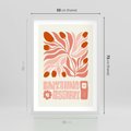Plakat w ramie 50x70 - Migotliwa Euforia - kompozycja w łososiowym kolorze, kwiaty - rama biała
