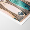 Plakat bez ramy 30x40 - Deski Surfingowe w Pionie - deski surfingowe, ustawione pionowo