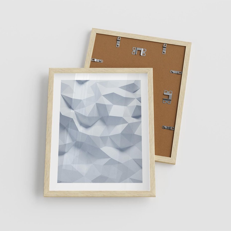 Plakat w ramie 40x50 - Trójwymiarowa geometria - geometria, 3d - rama drewno