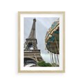 Plakat w ramie 30x40 - Delikatność kolorów - wieża, Eiffla - rama drewno