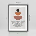 Plakat w ramie 50x70 - Półkola i Boho Akcent - geometria, półkola - rama czarna