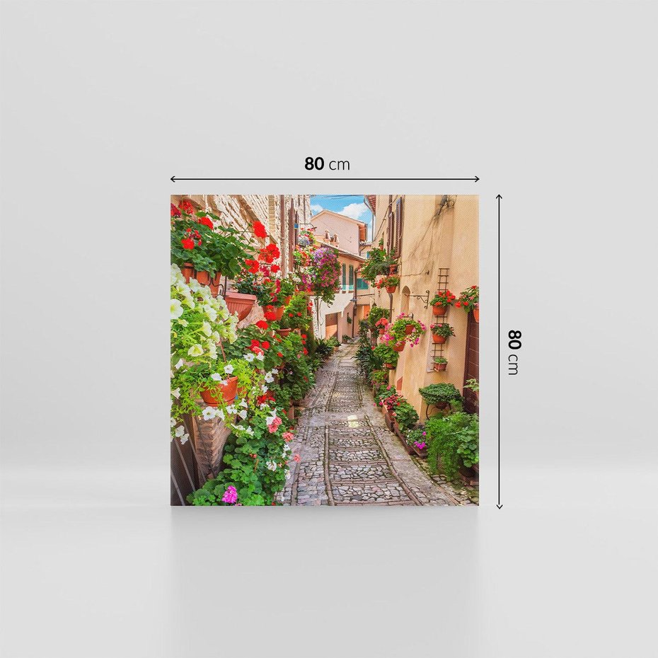 Obraz na płótnie 80x80 - miasto w kolorach - uliczka, miasto