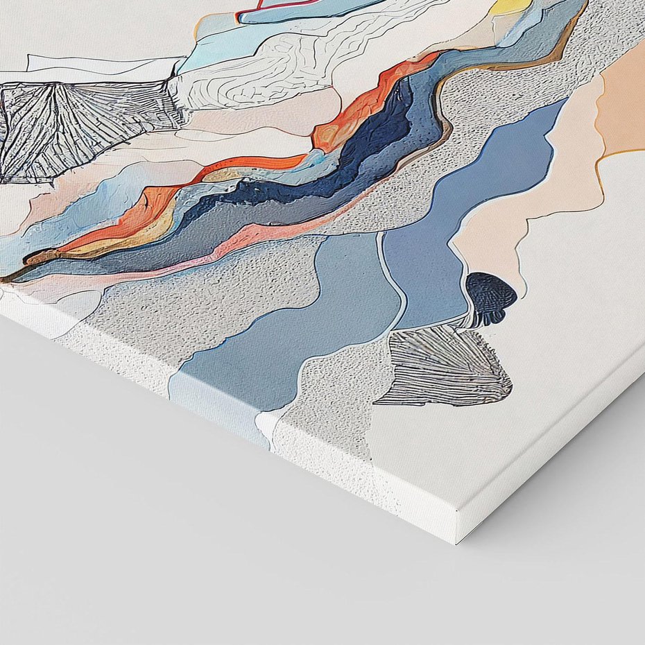 Obraz na płótnie 30x30 - Dynamiczne Góry - akwarelowe graficzne góry, krajobraz