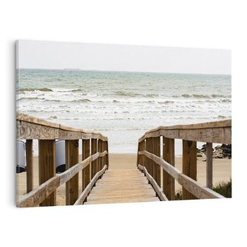 Obraz na płótnie 120x80 - Morze i drewniany pomost - morze, pomost
