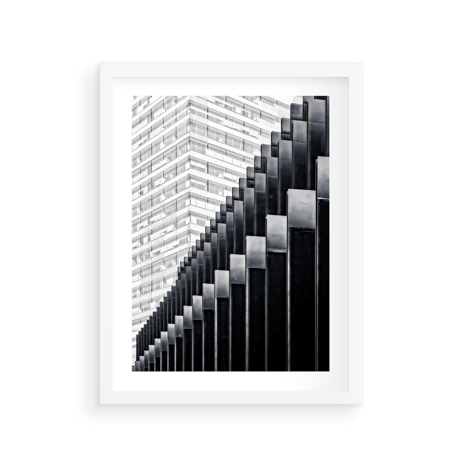 Plakat w ramie 30x40 - Architektura Stopniowa - architektura, budynki - rama biała