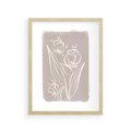 Plakat w ramie 30x40 - Pastelowe Nastroje - nowoczesny subtelny plakat, beżowy - rama drewno