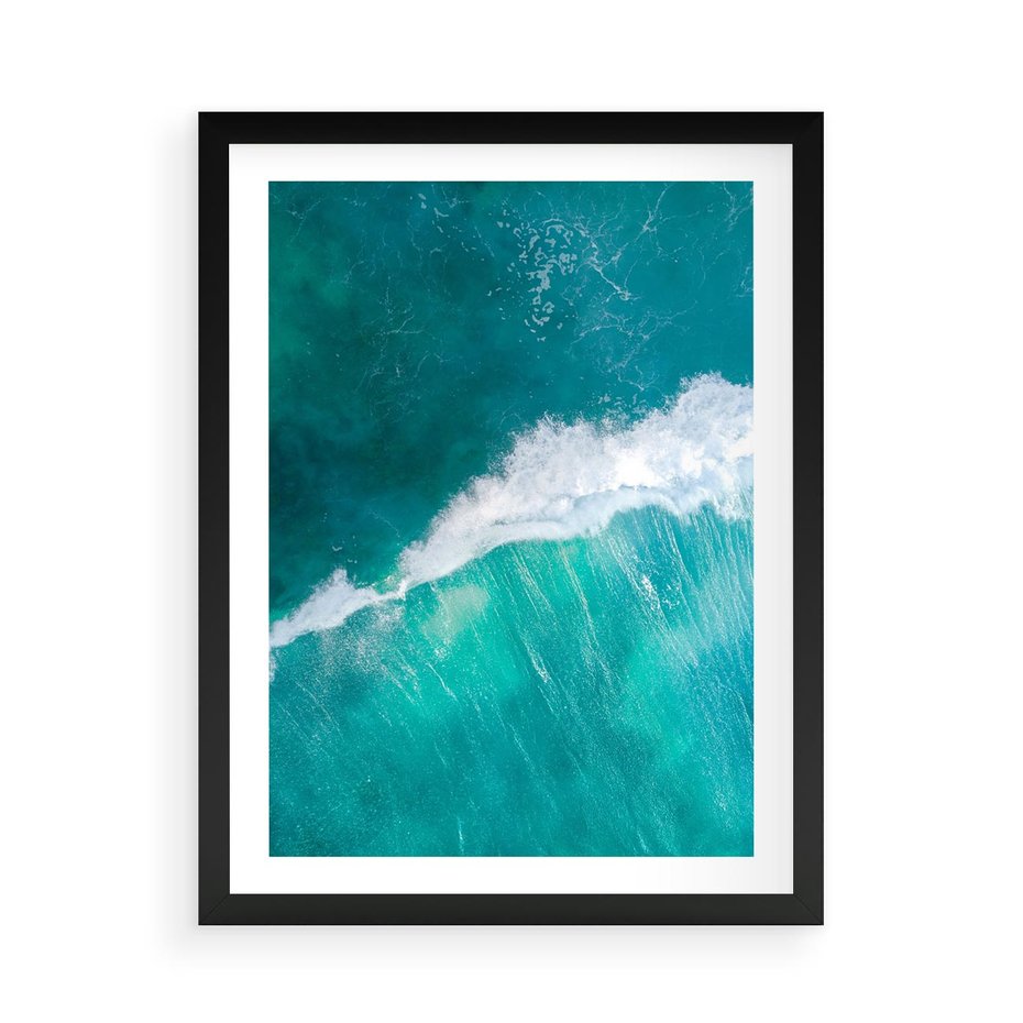 Plakat w ramie 50x70 - Siła i Spokój - morze, ocean - rama czarna