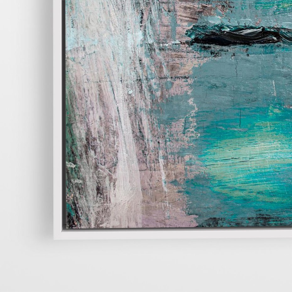 Obraz w ramie 120x80 - Odbicie utraconych barw - abstrakcja, niepokój - rama biała