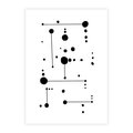 Plakat bez ramy 21x30 - Nocne Zawirowania - abstrakcyjny plakat, czarne kropki i kreski