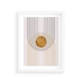 Plakat w ramie 30x40 - Złota Geometria - styl modern, złoto - rama biała