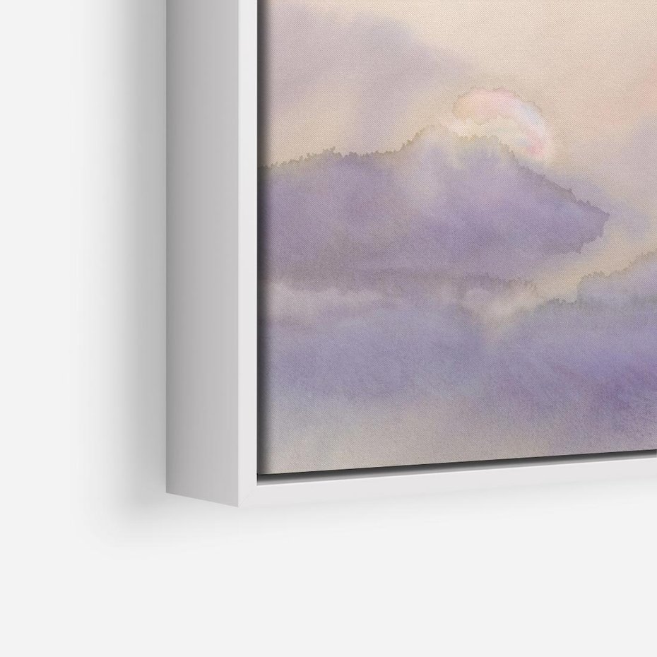 Obraz w ramie 50x50 - Ruchoma cisza widzenia - akwarela, subtelene - rama biała