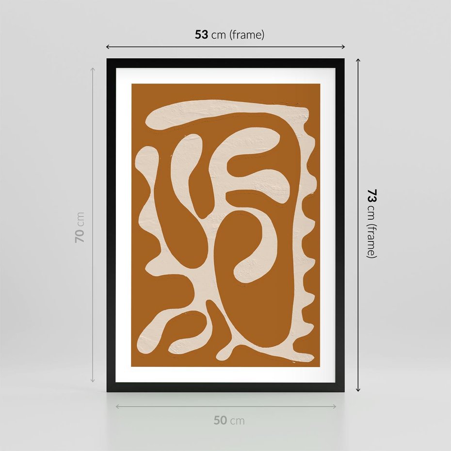 Plakat w ramie 50x70 - Wnętrza Akwarelowej Wyobraźni - abstrakcyjny obraz, plakat - rama czarna