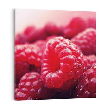 Obraz na płótnie 50x50 - Maliny Soczysta Eksplozja - maliny, owoce