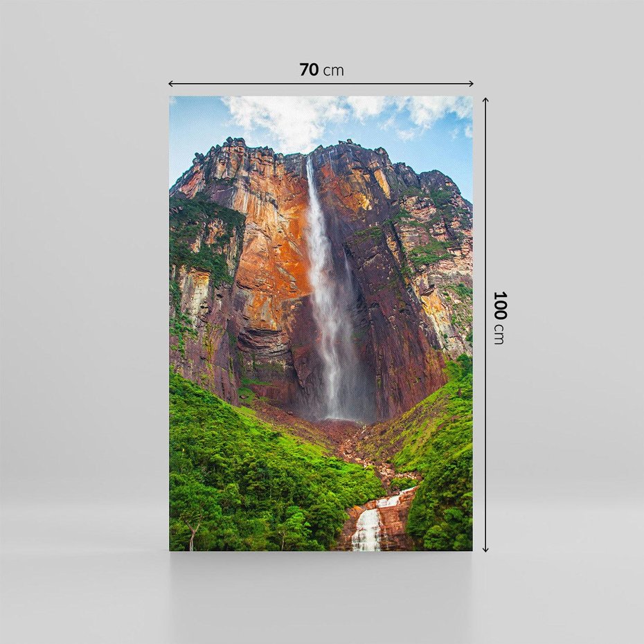 Obraz na płótnie 70x100 - Górska siła wodospadów - wodospad, góra