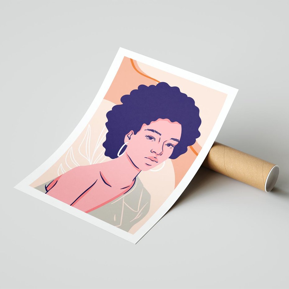 Plakat bez ramy 21x30 - Kobiecy Kształt Świata - nowoczesny plakat, styl retro