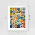 Plakat w ramie 40x50 - Rozkwitające Wzory Abstrakcji - abstrakcyjny obraz, mnogość kolorów - rama biała