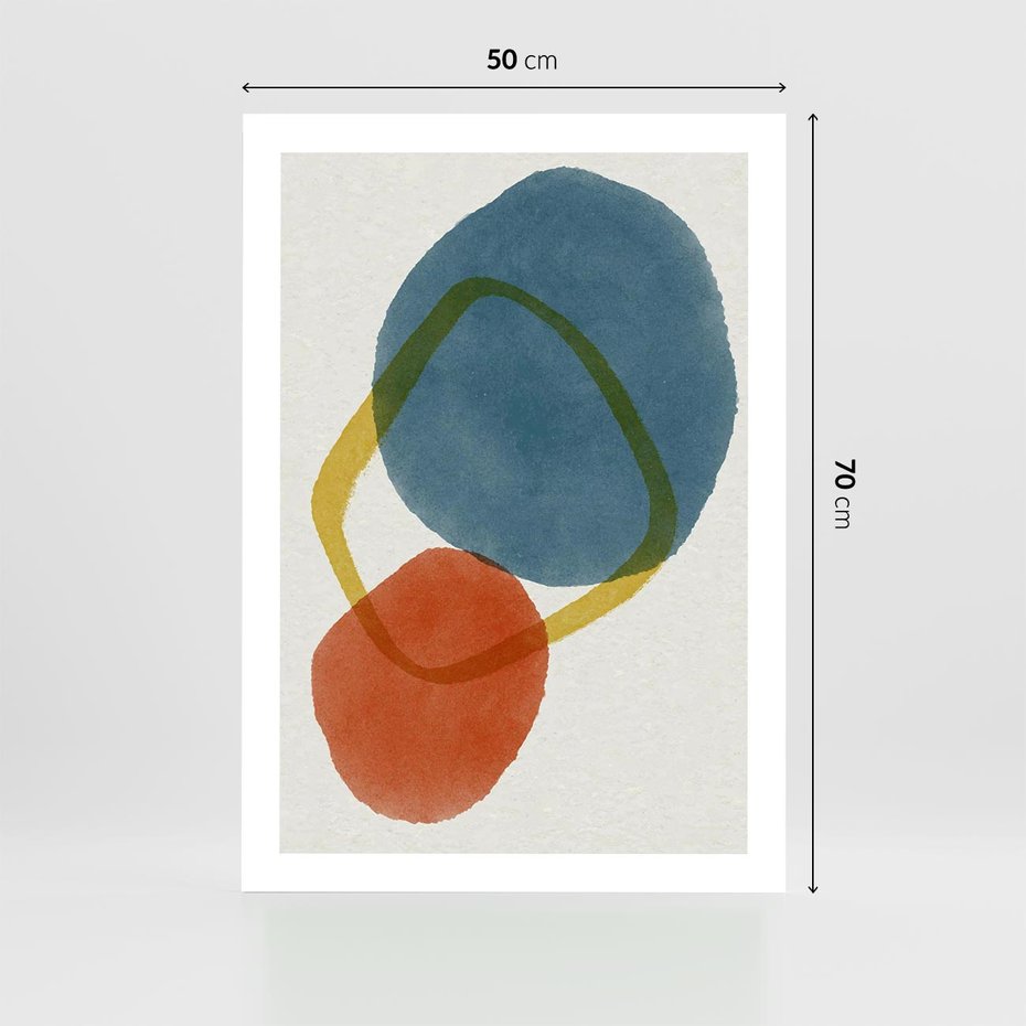 Plakat bez ramy 50x70 - Modernistyczna Abstrakcja: Kolorowe Plamy - abstrakcja, modern