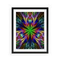 Plakat w ramie 40x50 - Witrażowa magia na płótnie - witraż, sztuka - rama czarna