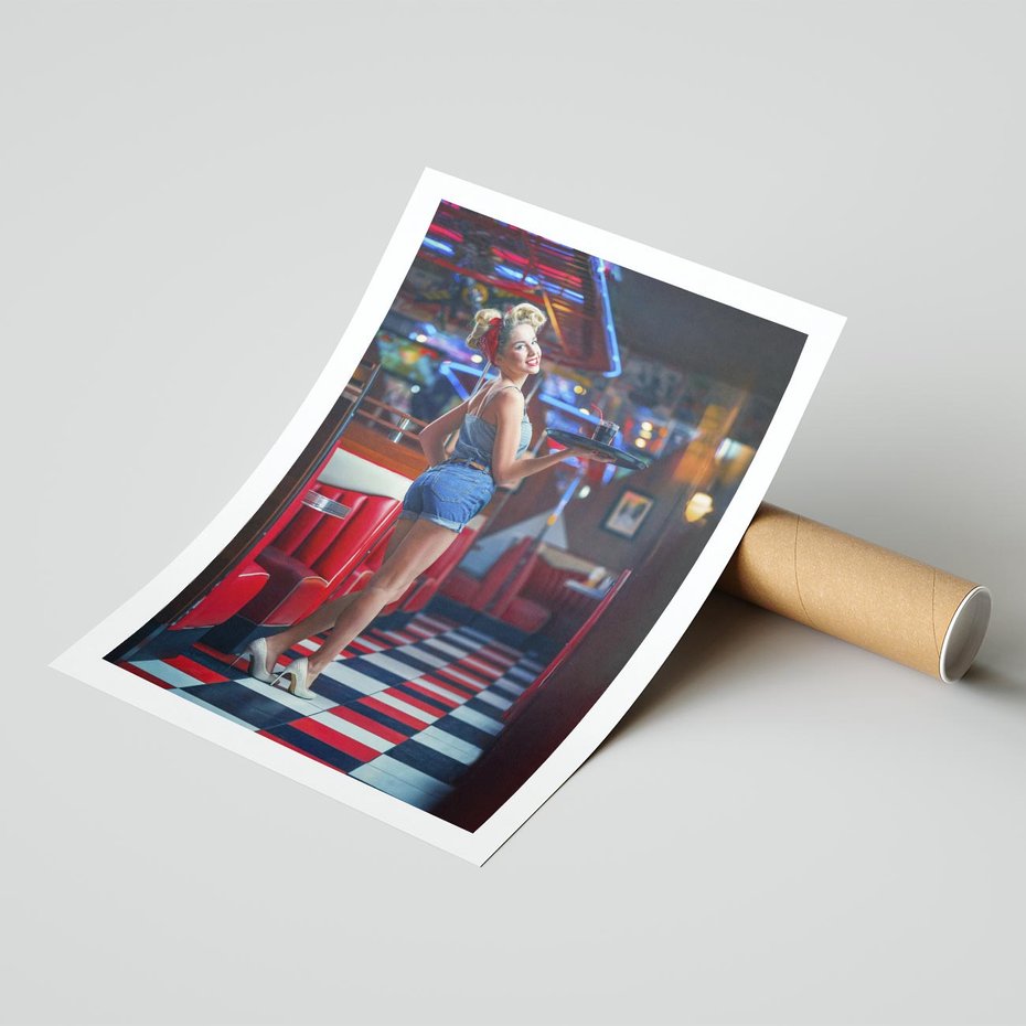 Plakat bez ramy 21x30 - Czas Na Wyjątkowy Posiłek - restauracja, retro