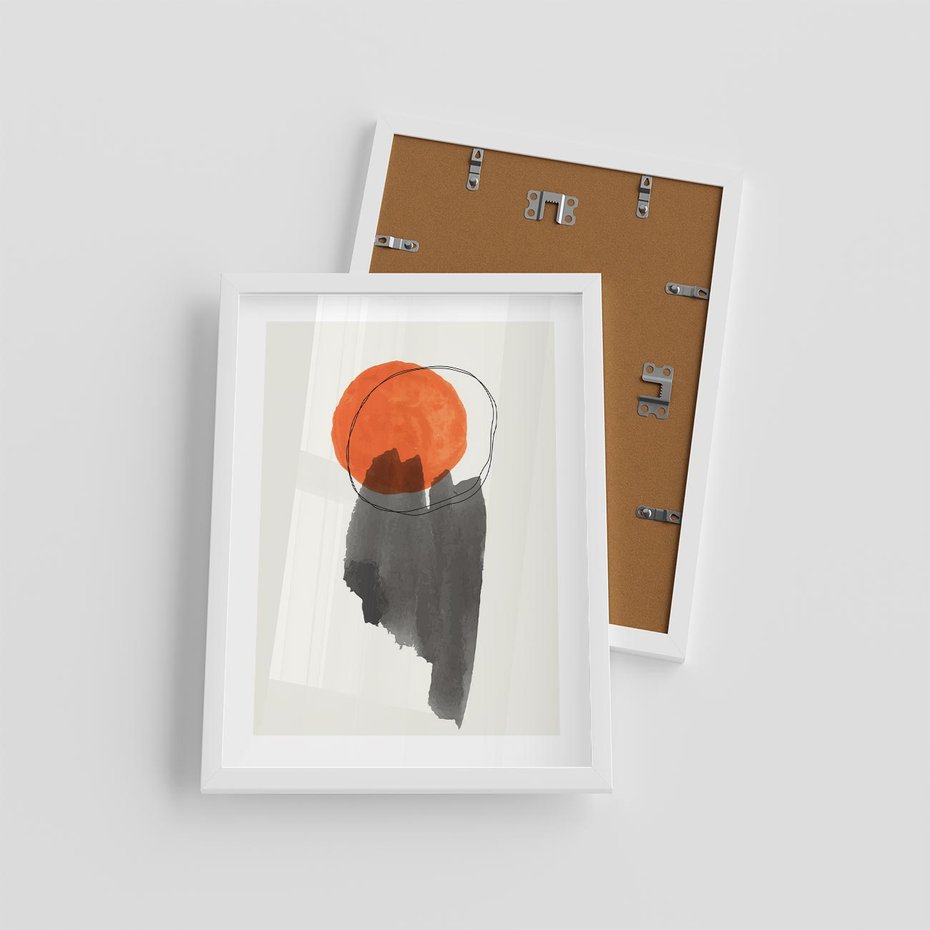 Plakat w ramie 30x40 - Księga Form - abstrakcyjne nieregularne plamy, czarny - rama biała