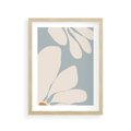 Plakat w ramie 30x40 - Pastelowe Marzenia Kwiatów - kwiaty, nowoczesne i minimalistyczne - rama drewno