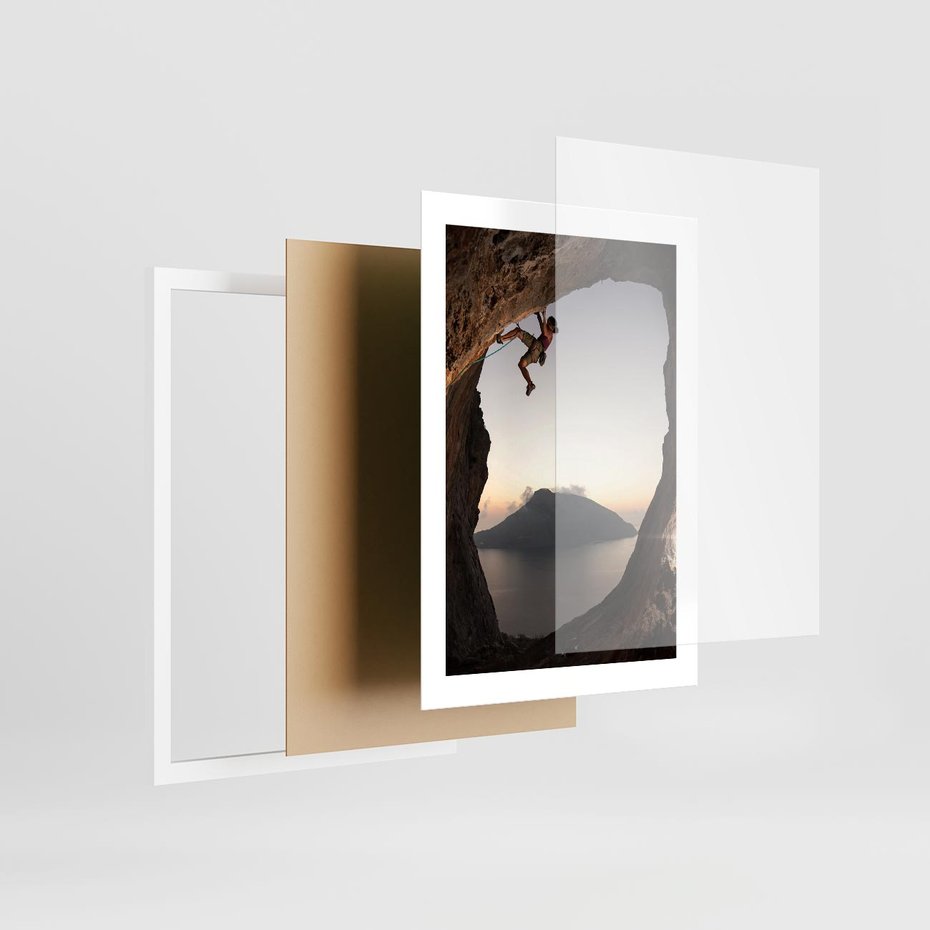Plakat w ramie 30x40 - Wspinaczka na Wysokie Góry - wspinaczka, góry - rama biała